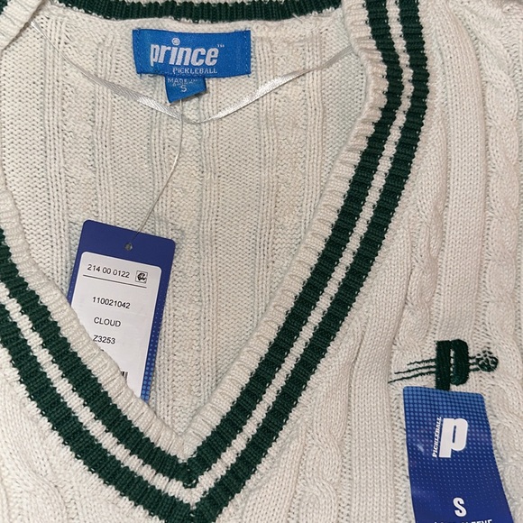 Prince x Target pickleball collab cotton v neck cable knit sweater top XS S - Picture 9 of 9